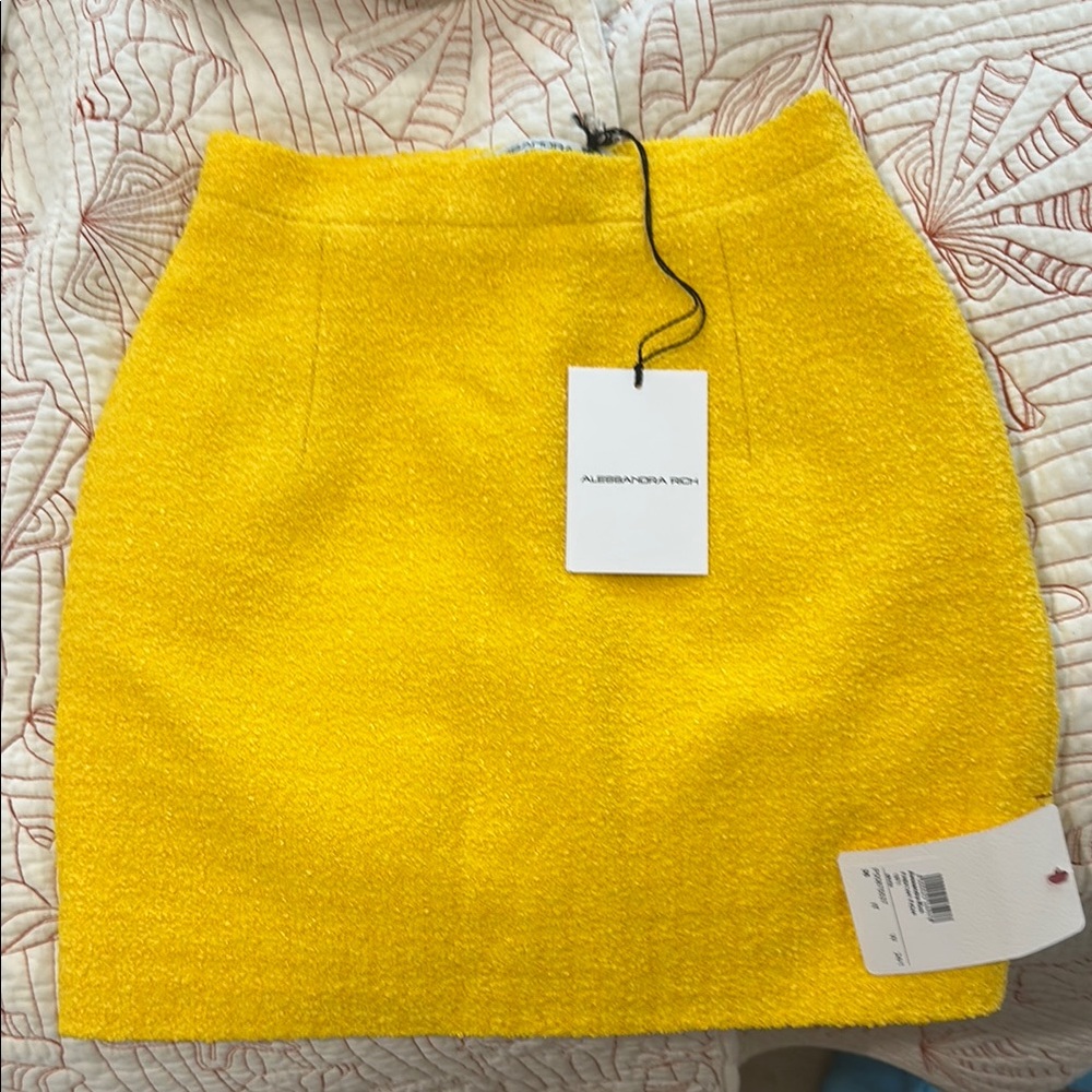 Alessandra Rich Yellow Mini Skirt